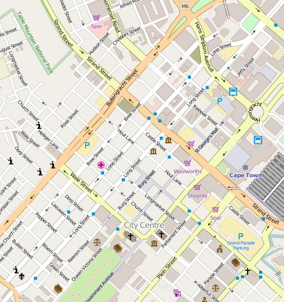 bản đồ của burg đường Cape Town