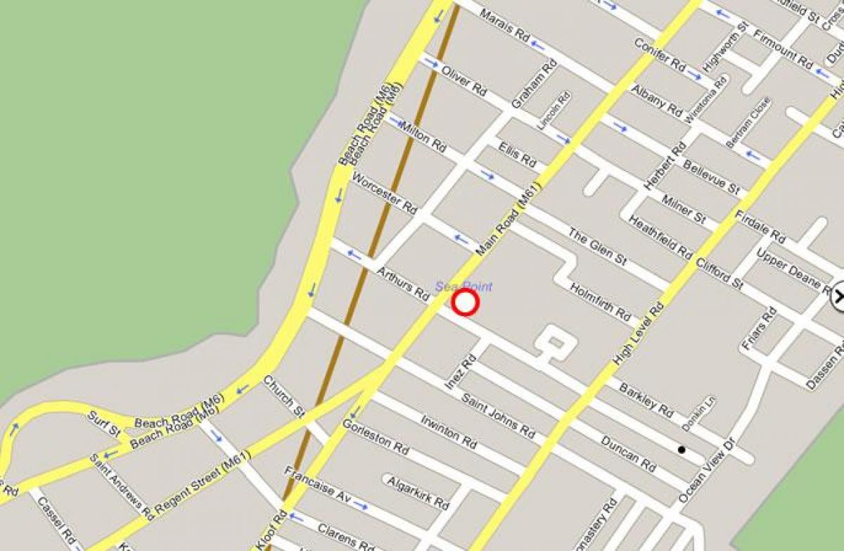 bản đồ của biển điểm Cape Town
