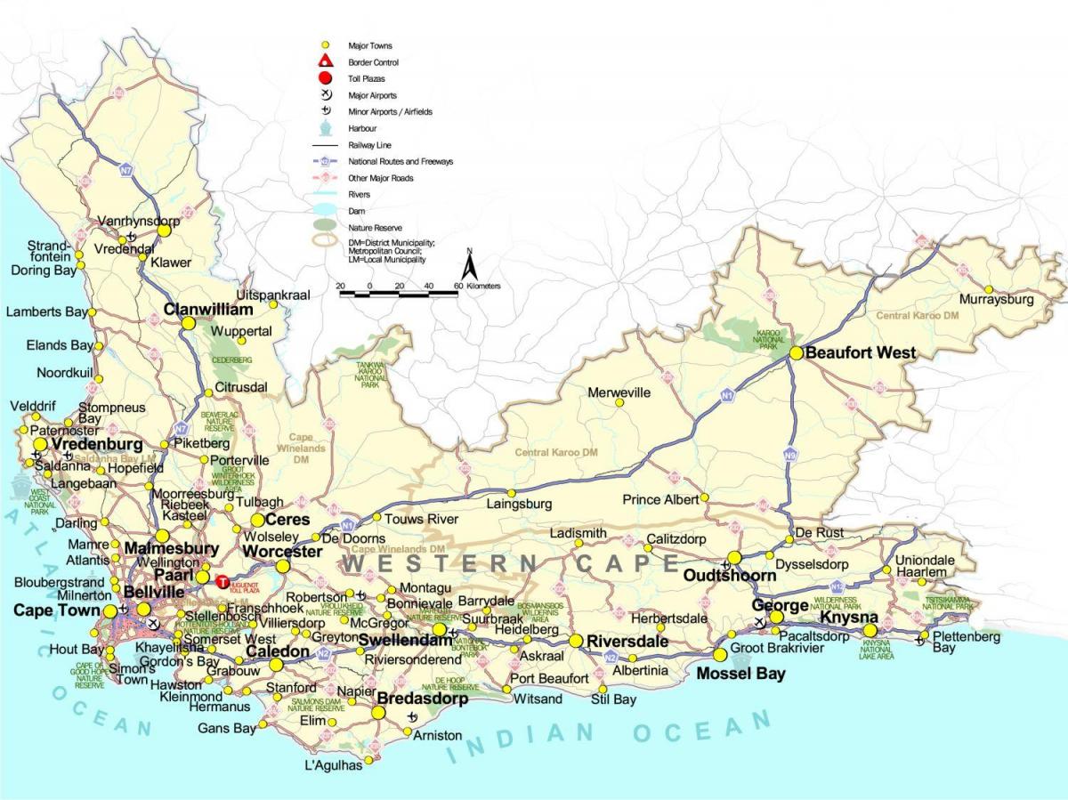 bản đồ của cape Nam Phi