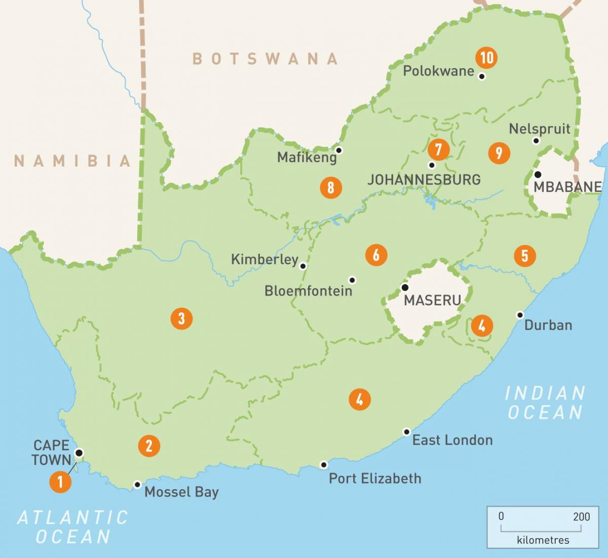 Cape Town sa bản đồ