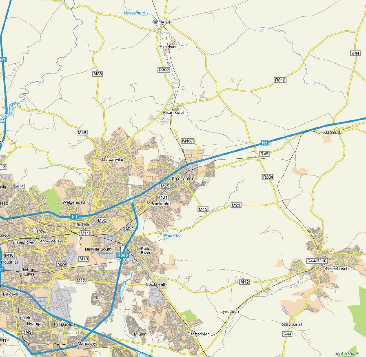 bản đồ của kraaifontein Cape Town
