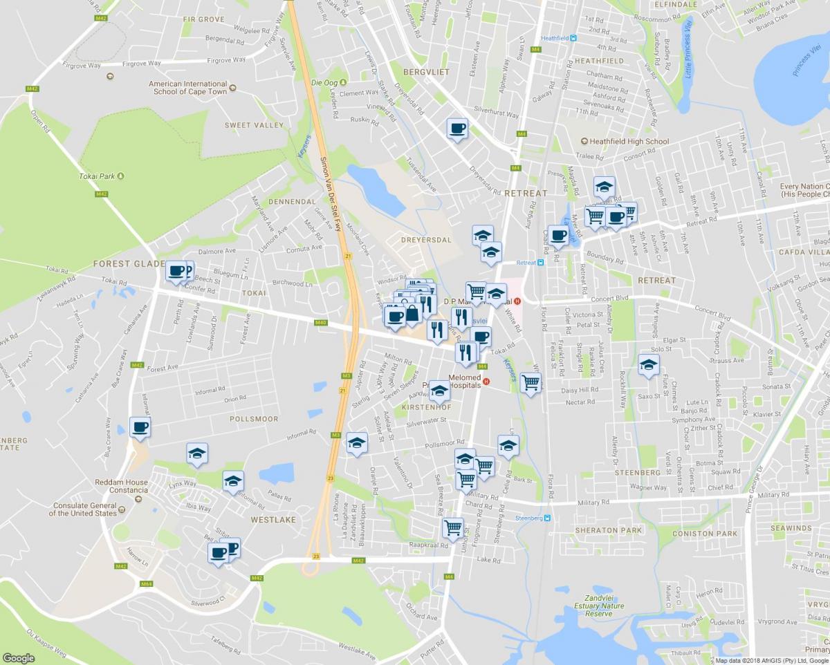 bản đồ của vấn Cape Town