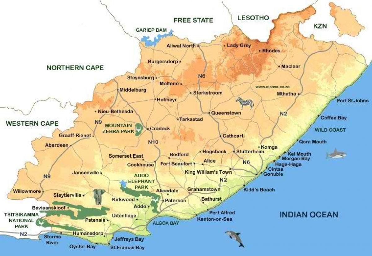 bản đồ của đông thị Trấn Cape