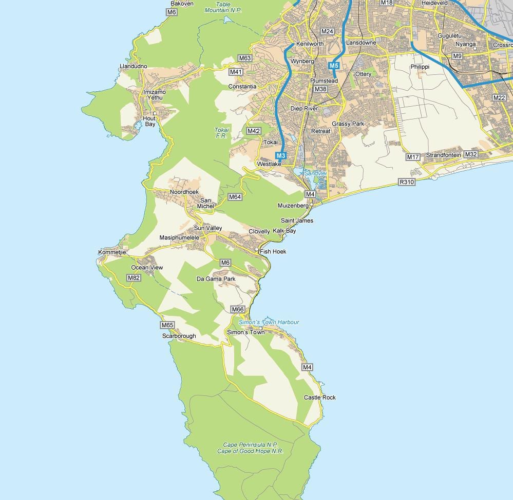 bản đồ của cá s Nam Phi