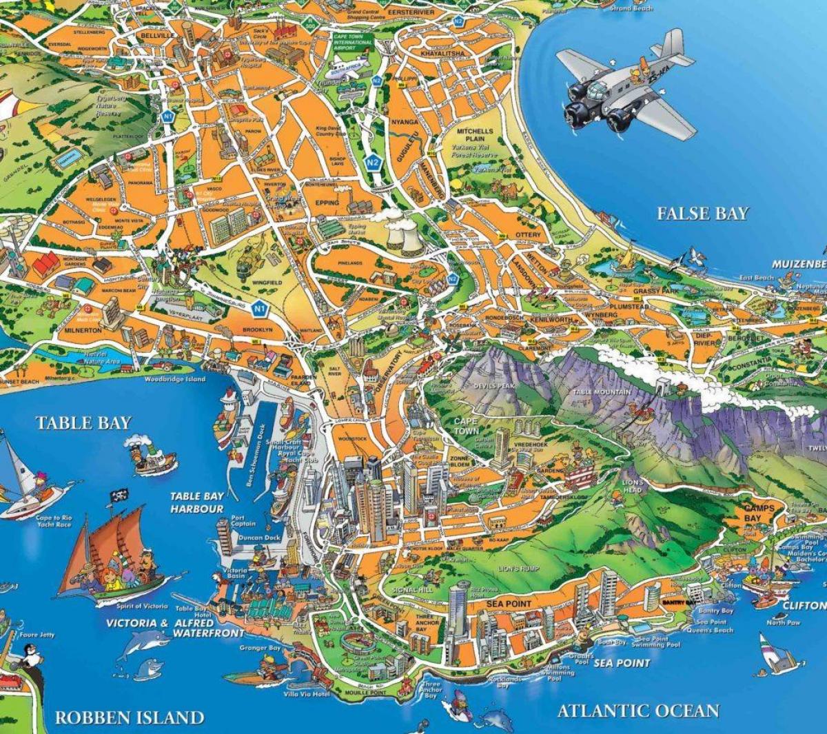 bản đồ du lịch của Cape Town