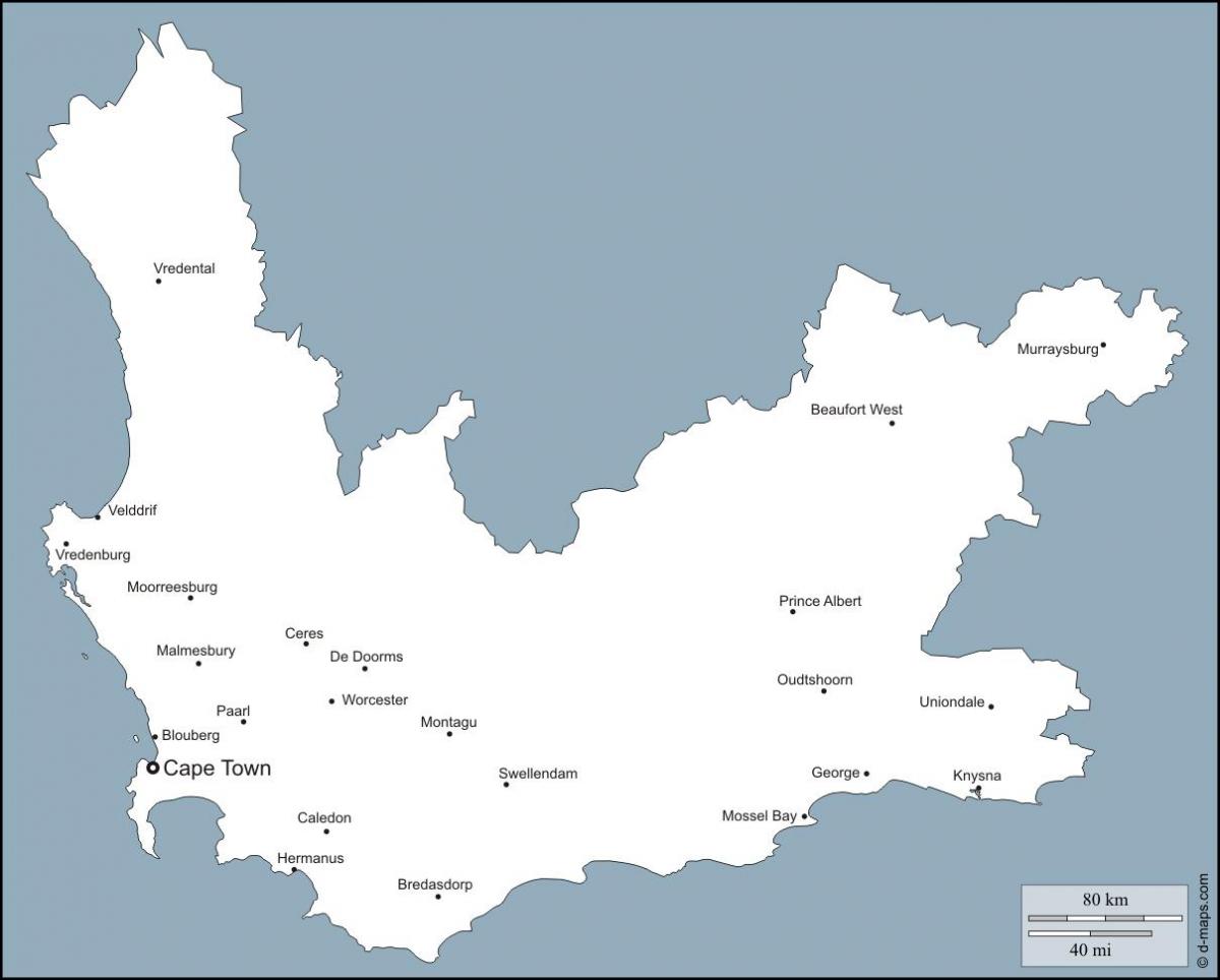 bản đồ trắng của Cape Town