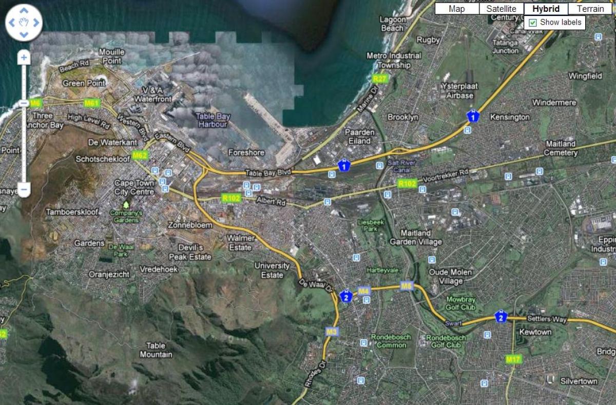 bản đồ của Cape Town vệ tinh