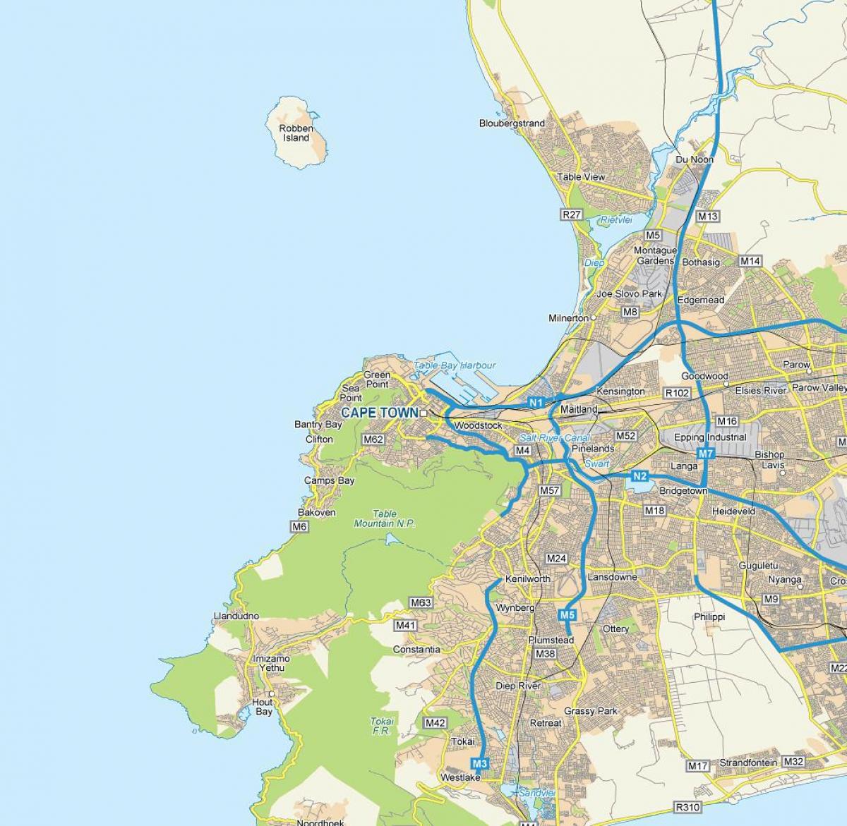bản đồ của Cape Town erf
