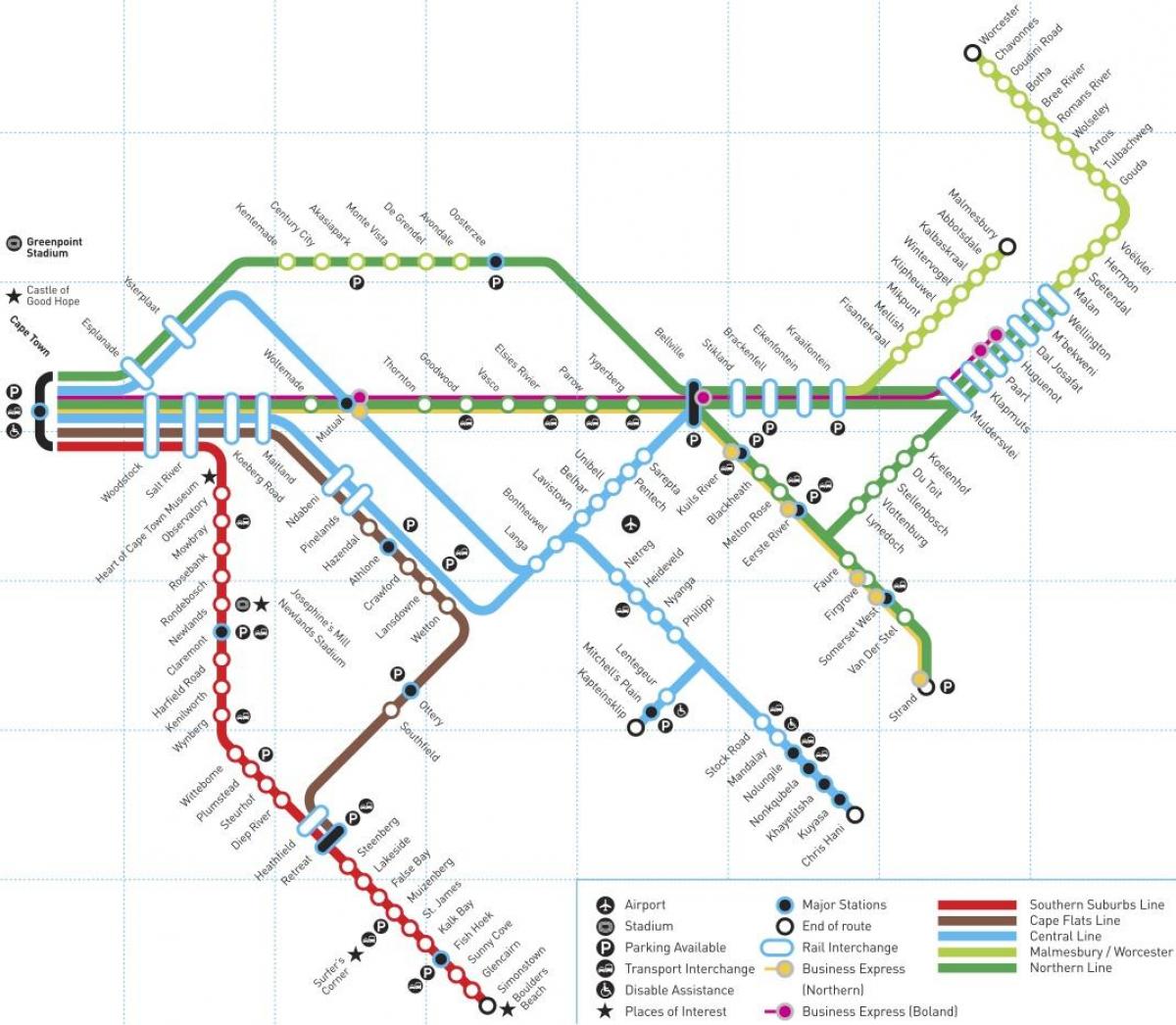 Cape Town bản đồ trạm
