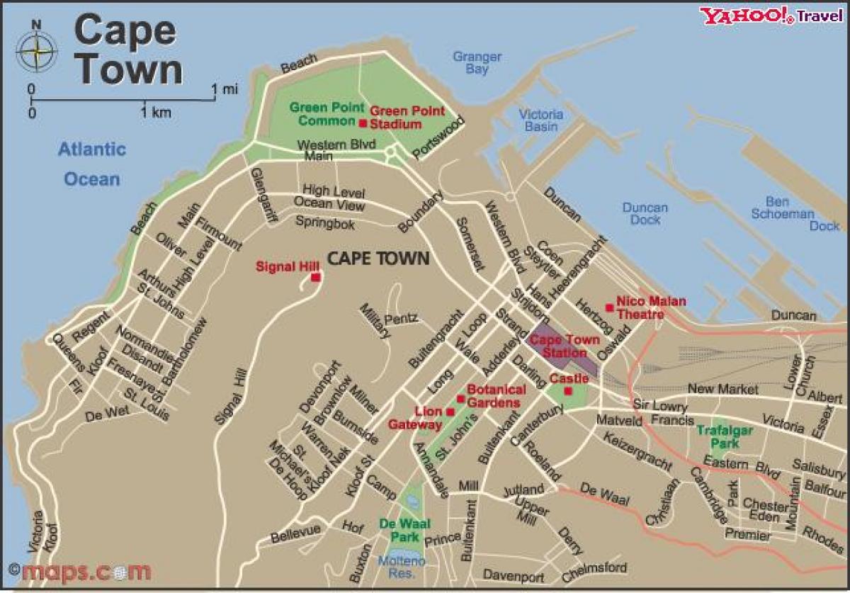 thành phố của Cape Town xem bản đồ