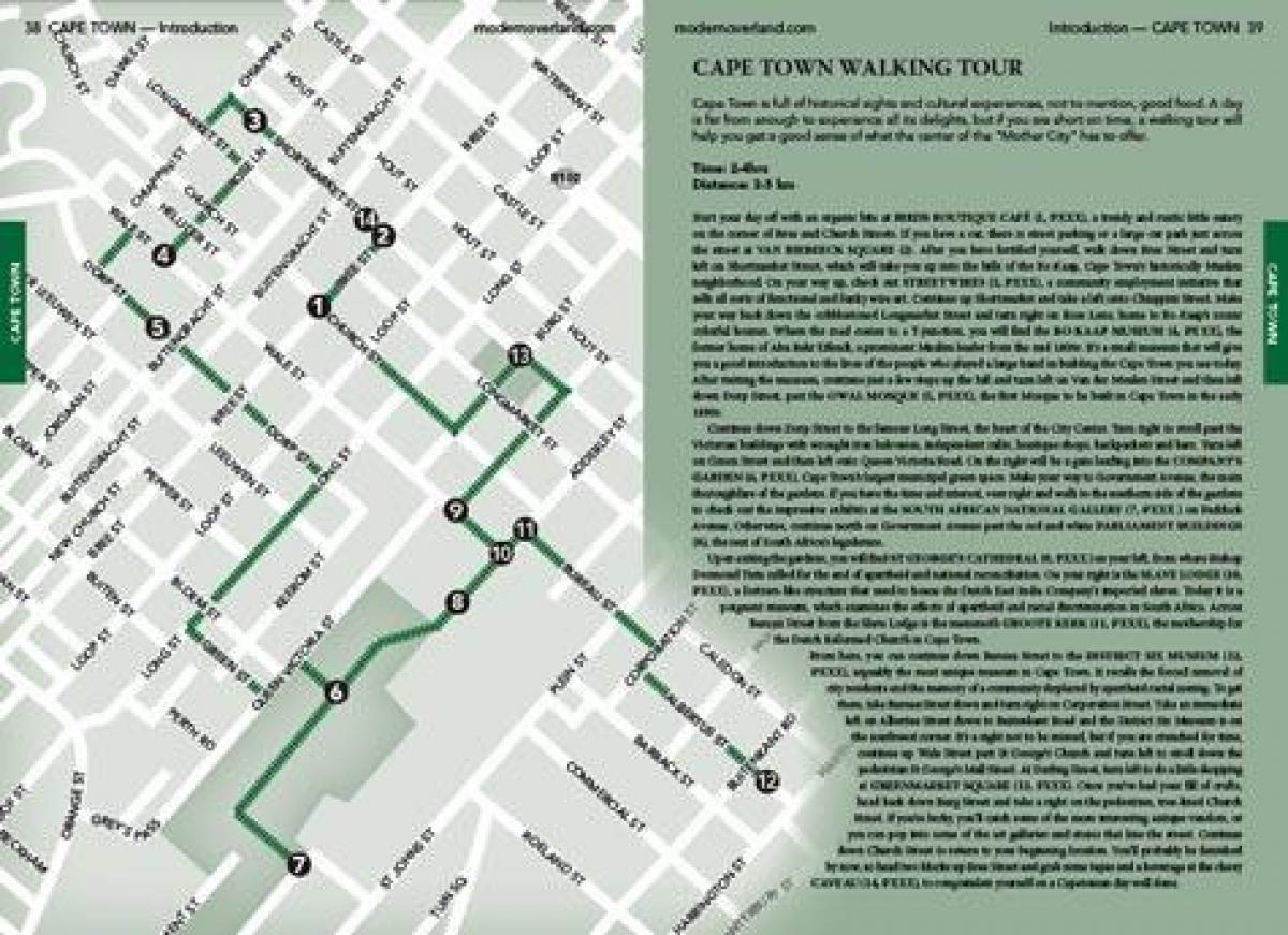 Cape Town đi bộ bản đồ du lịch