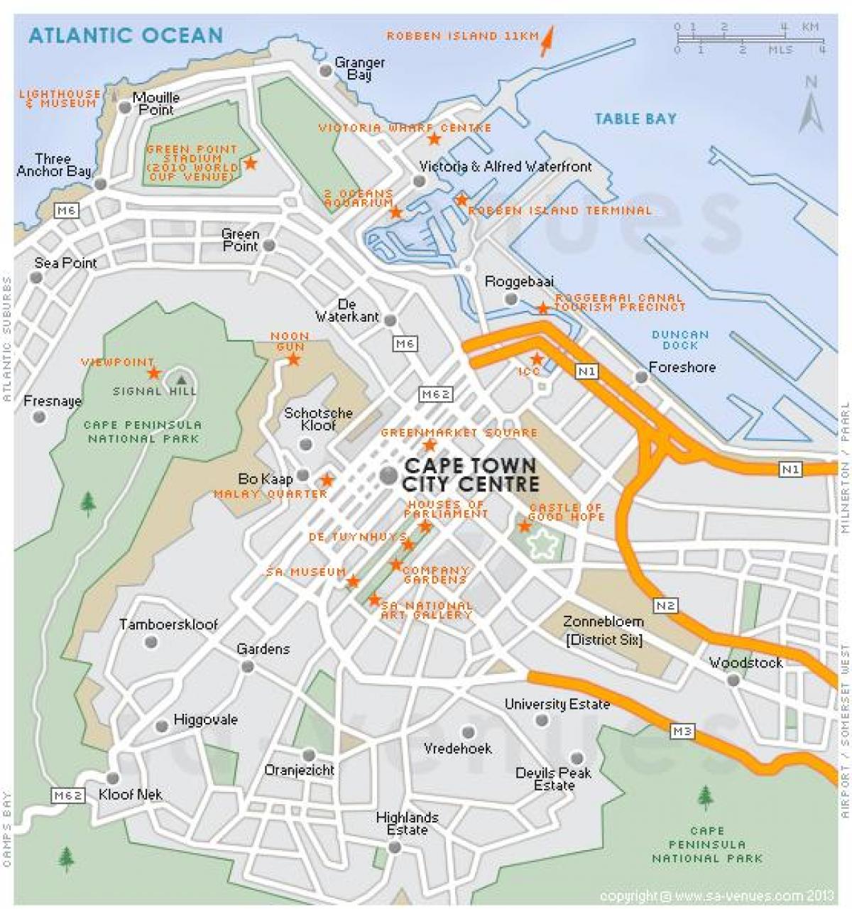 bản đồ của thế kỷ thành phố Cape Town