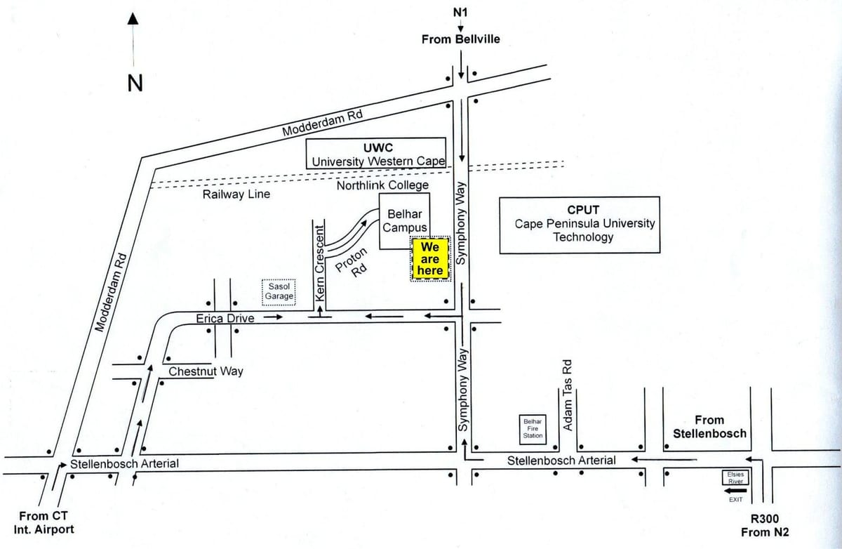 bản đồ của cput Cape Town
