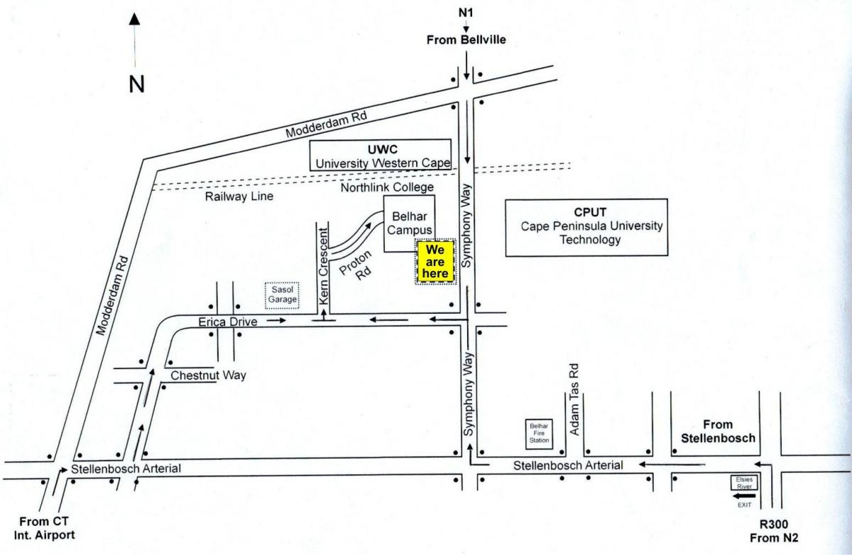 bản đồ của cput Cape Town