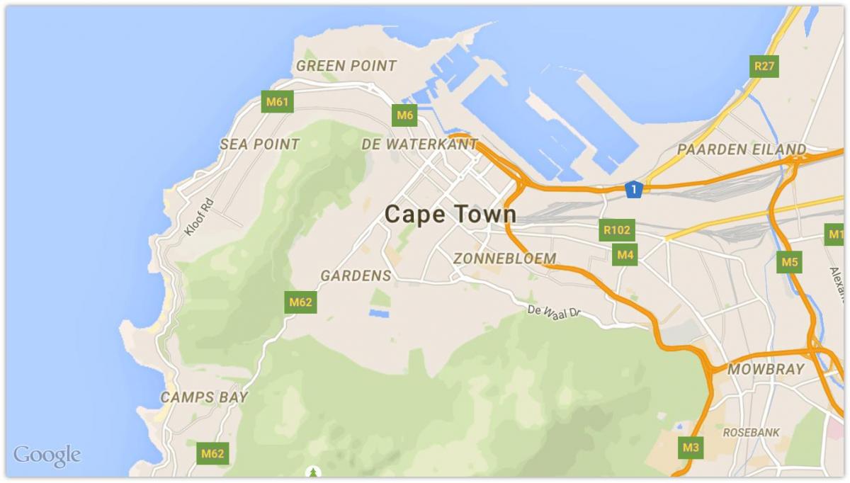 bản đồ của de waterkant Cape Town