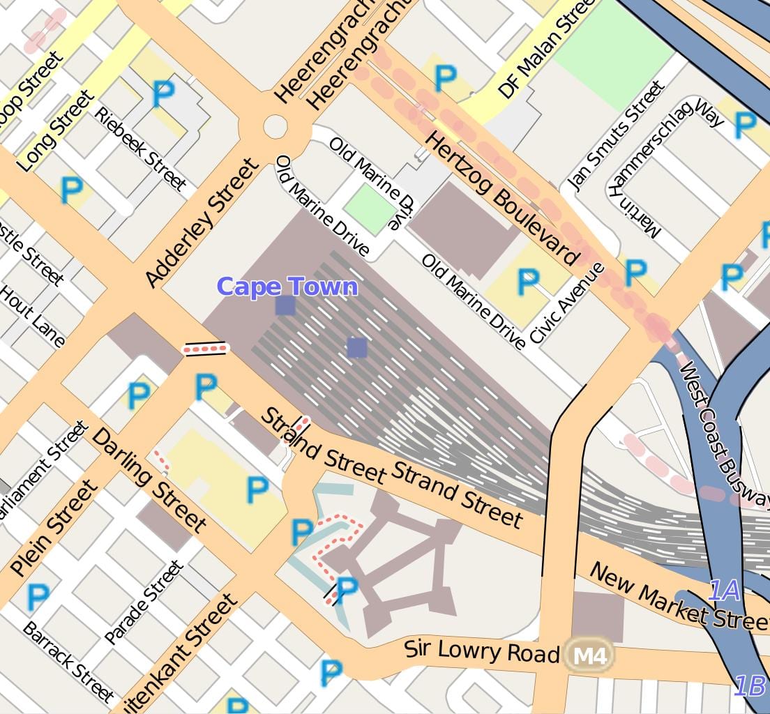 bản đồ doanh trại đường Cape Town