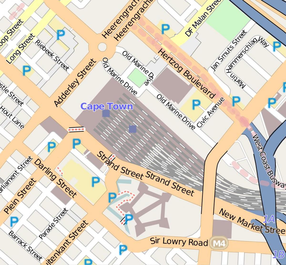 bản đồ doanh trại đường Cape Town