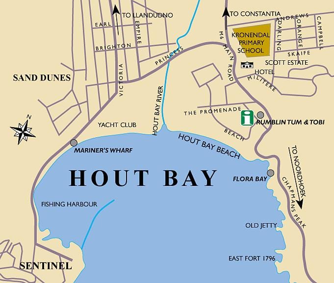 bản đồ của gỗ bay bản đồ Cape Town