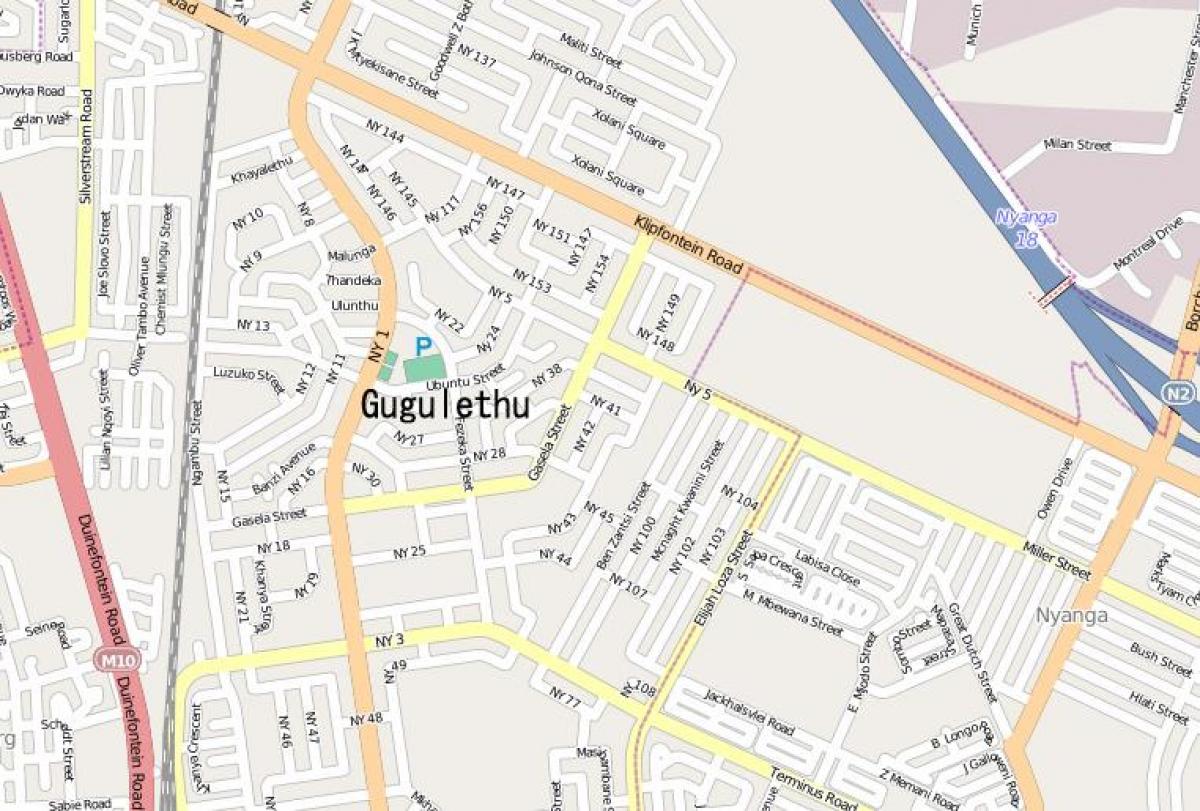 bản đồ của gugulethu Cape Town