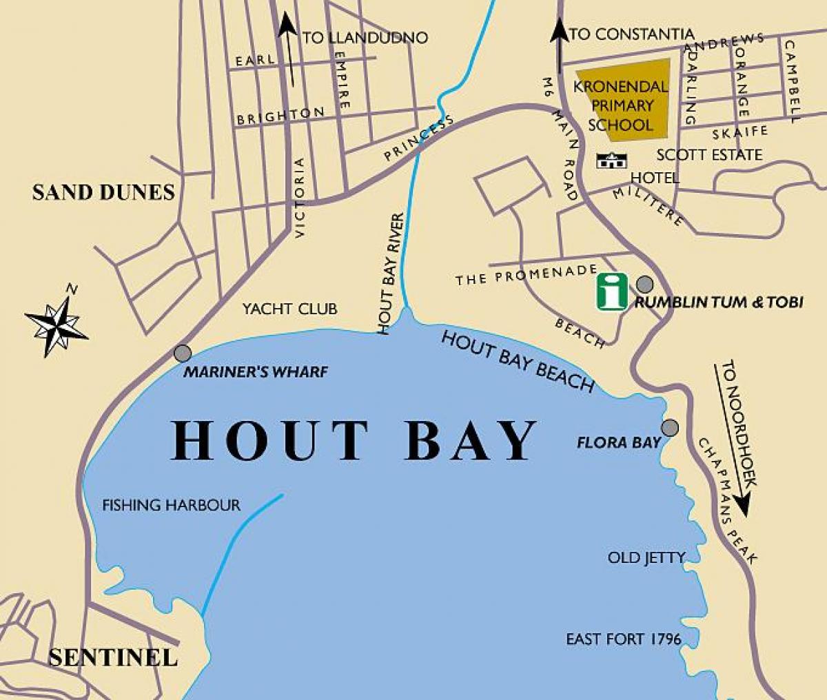 bản đồ của gỗ bay bản đồ Cape Town