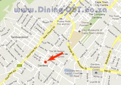 bản đồ của khu vườn trung tâm mua sắm Cape Town
