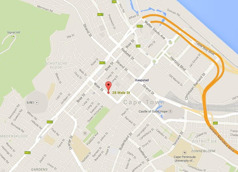 bản đồ của lằn đường Cape Town