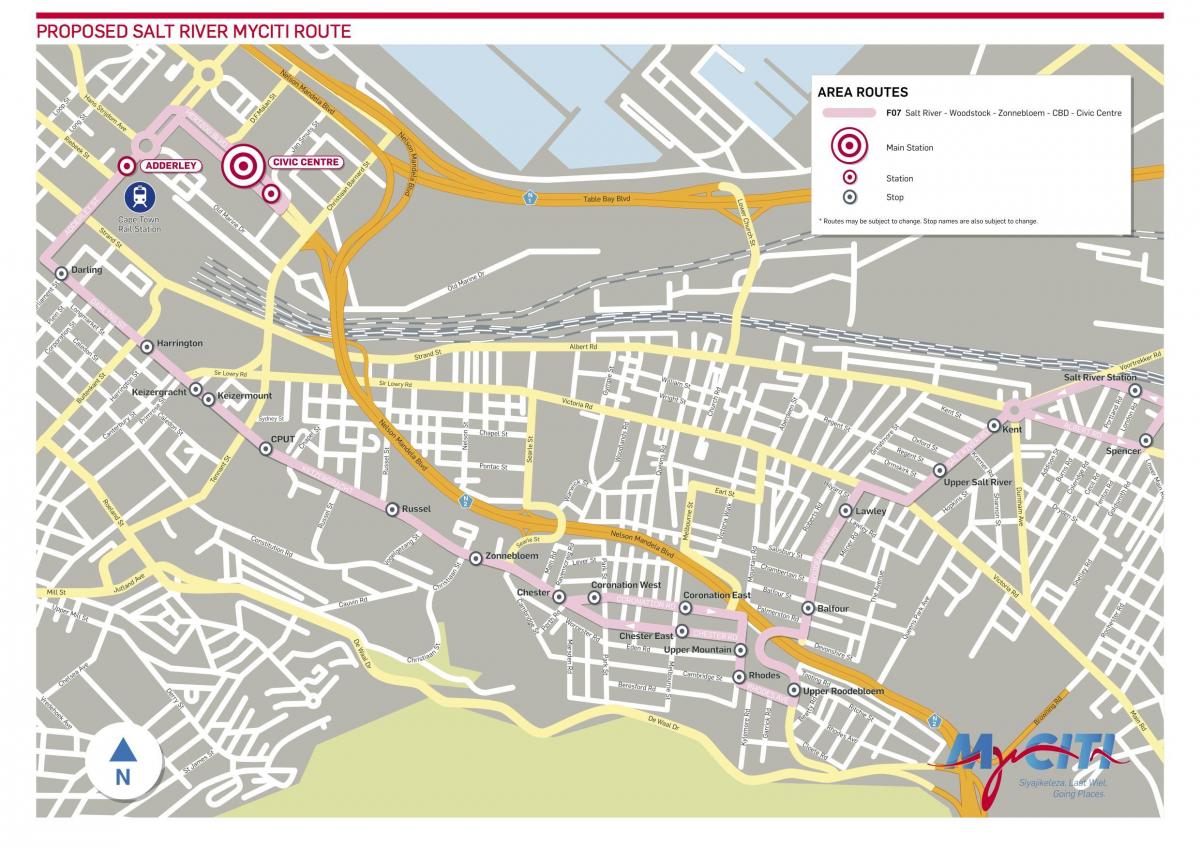 bản đồ của muối sông Cape Town