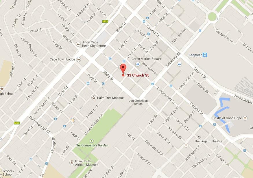 bản đồ của nhà thờ đường Cape Town