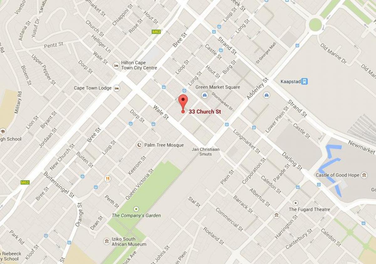 bản đồ của nhà thờ đường Cape Town 
