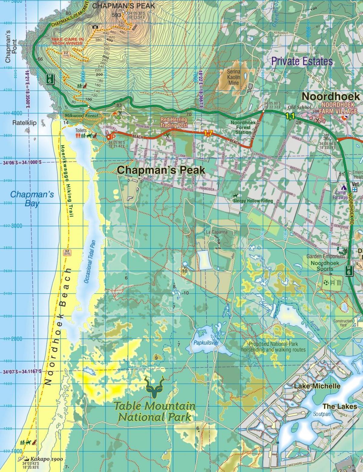 bản đồ của noordhoek Cape Town
