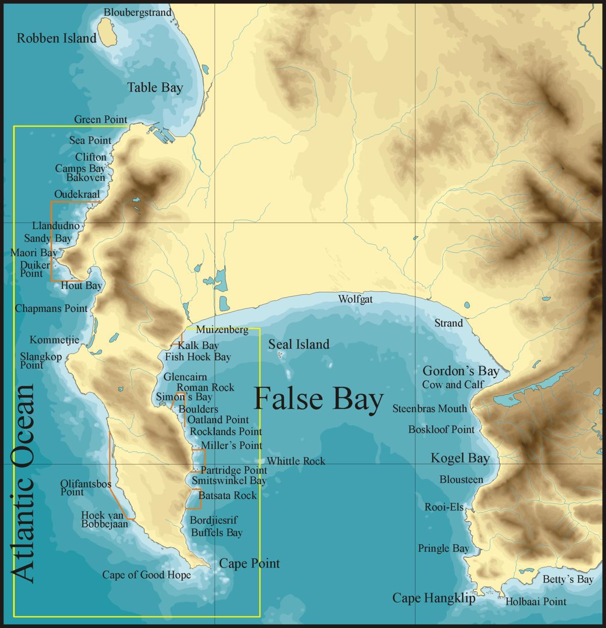 bản đồ của sai bay Cape Town