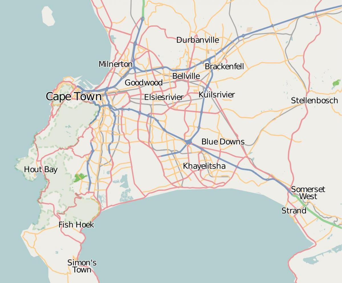 bản đồ của sợi tây cape