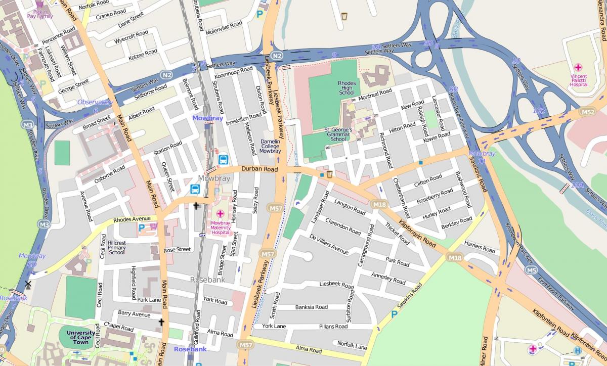 bản đồ của tiết Cape Town