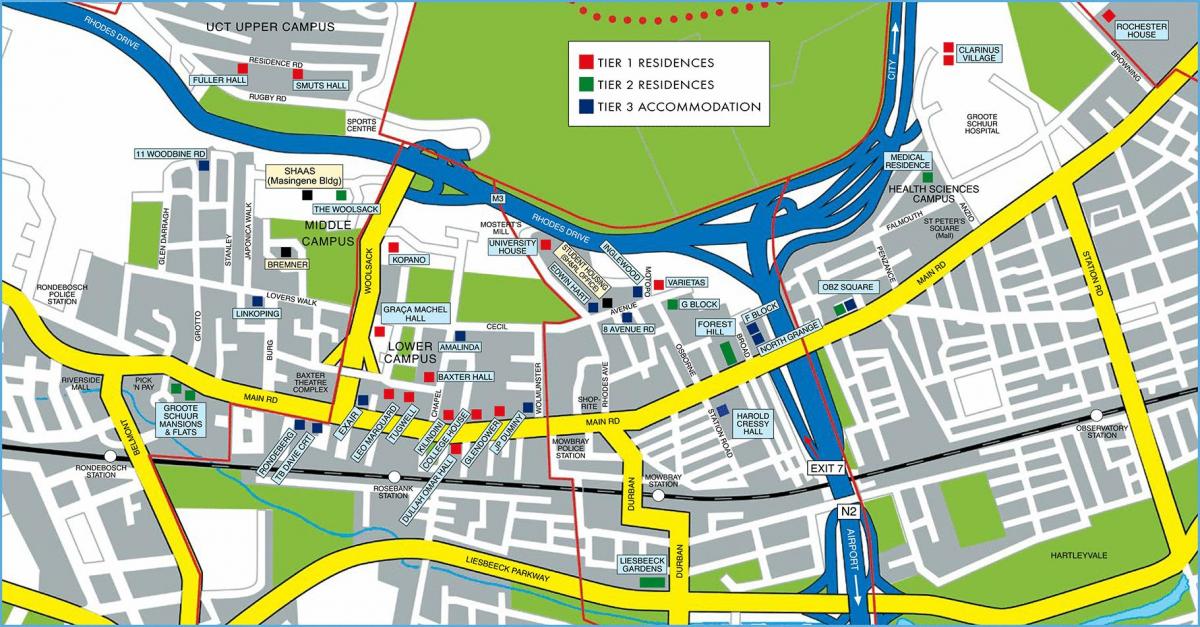 bản đồ của đại học Cape Town