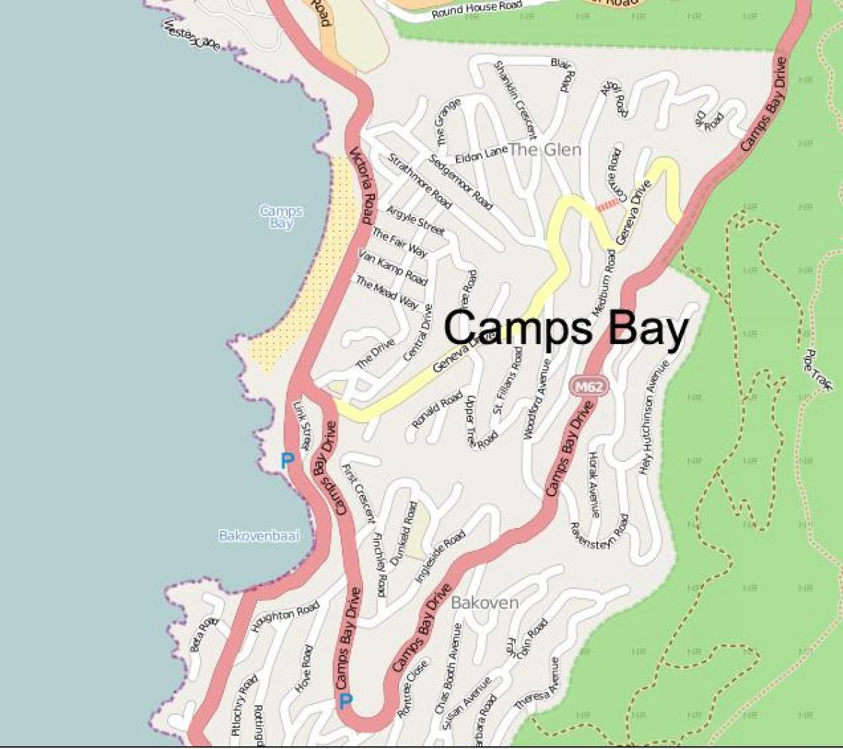 bản đồ của trại bay Cape Town