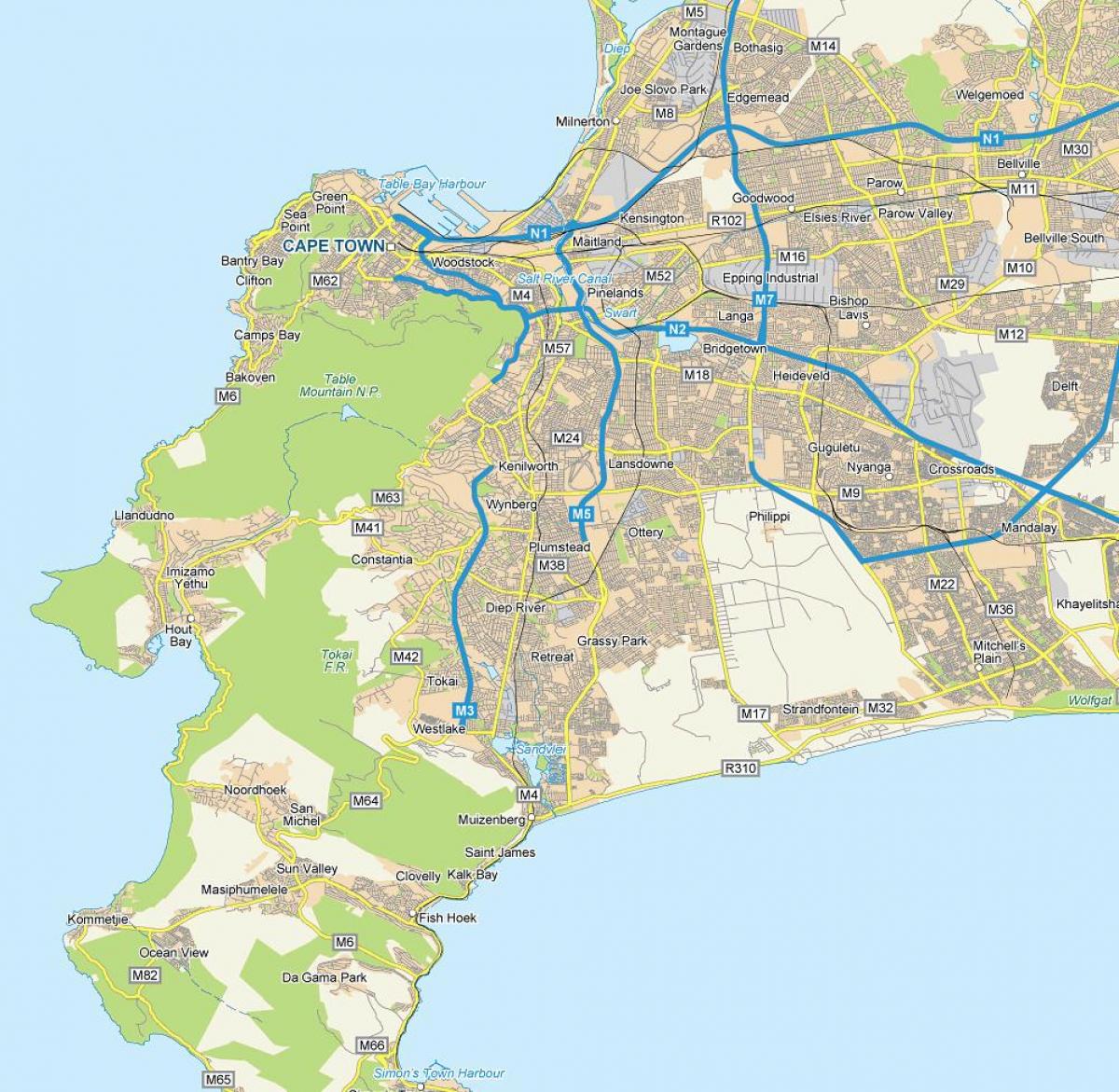 bản đồ của đường phố, bản đồ của plumstead Cape Town