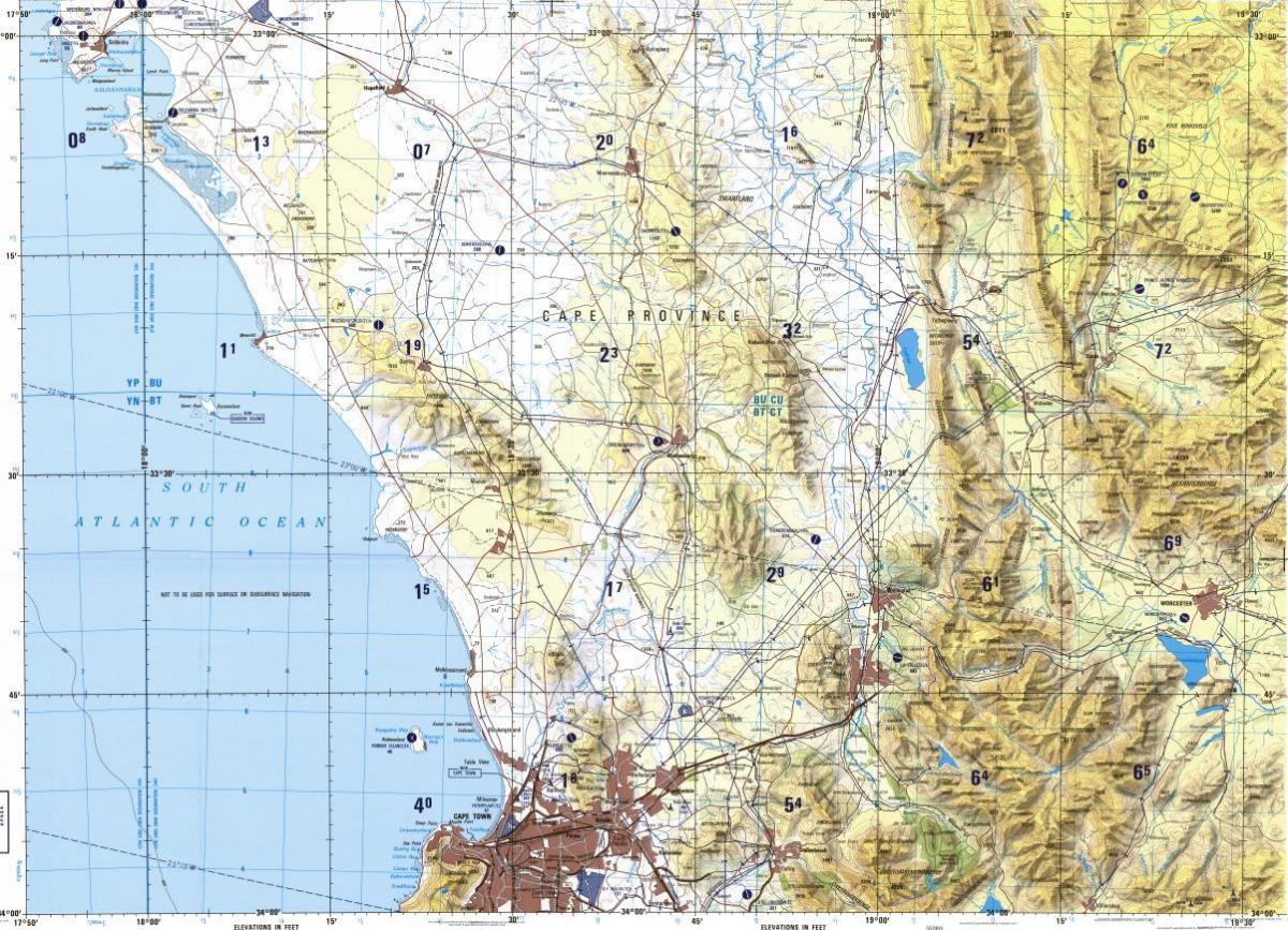 Cape Town bản đồ địa hình