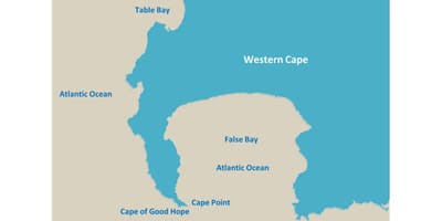 Bản đồ của bảng bay Nam Phi
