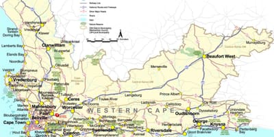 Bản đồ của cape Nam Phi