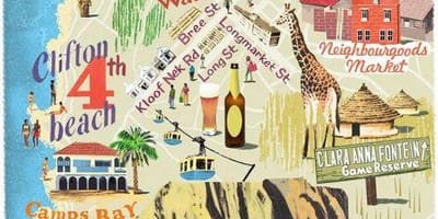 Bản đồ của bốn điểm trên bản đồ của Cape Town