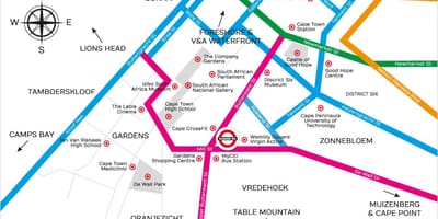 Bản đồ của buitenkant đường Cape Town