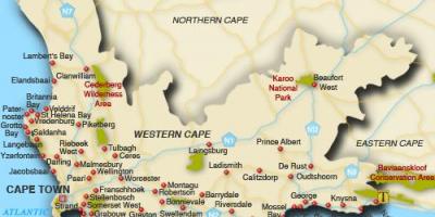 Western cape bãi biển bản đồ