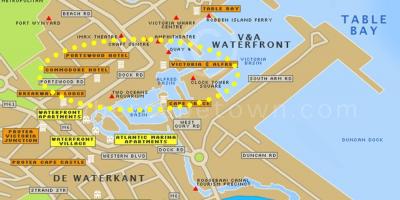 V và một bờ sông Cape Town bản đồ