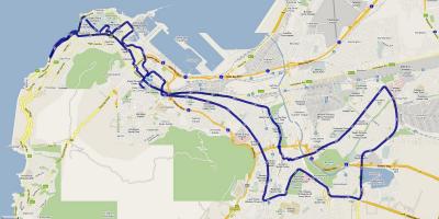 Bản đồ của Cape Town đường marathon 