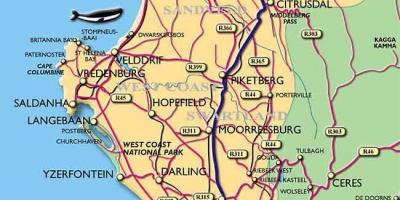 Bản đồ của Cape Town bờ biển