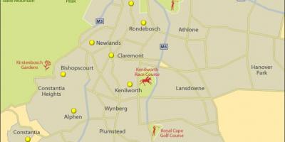 Bản đồ của Cape Town vùng ngoại ô phía nam
