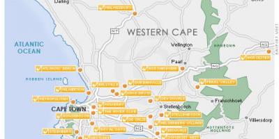 Bản đồ của Cape Town sân golf 