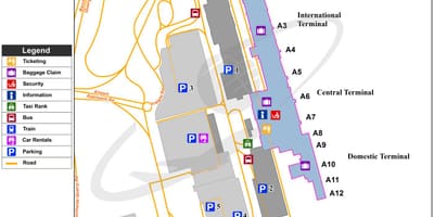 Cape Town sân bay quốc tế thiết bị đầu cuối bản đồ