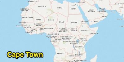 Cape Town vị trí trên bản đồ thế giới