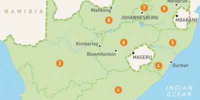 Cape Town Nam Phi trên bản đồ